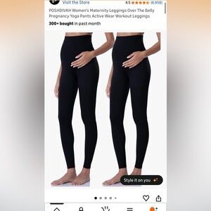 Women's Black Maternity Leggings (2 pairs)
